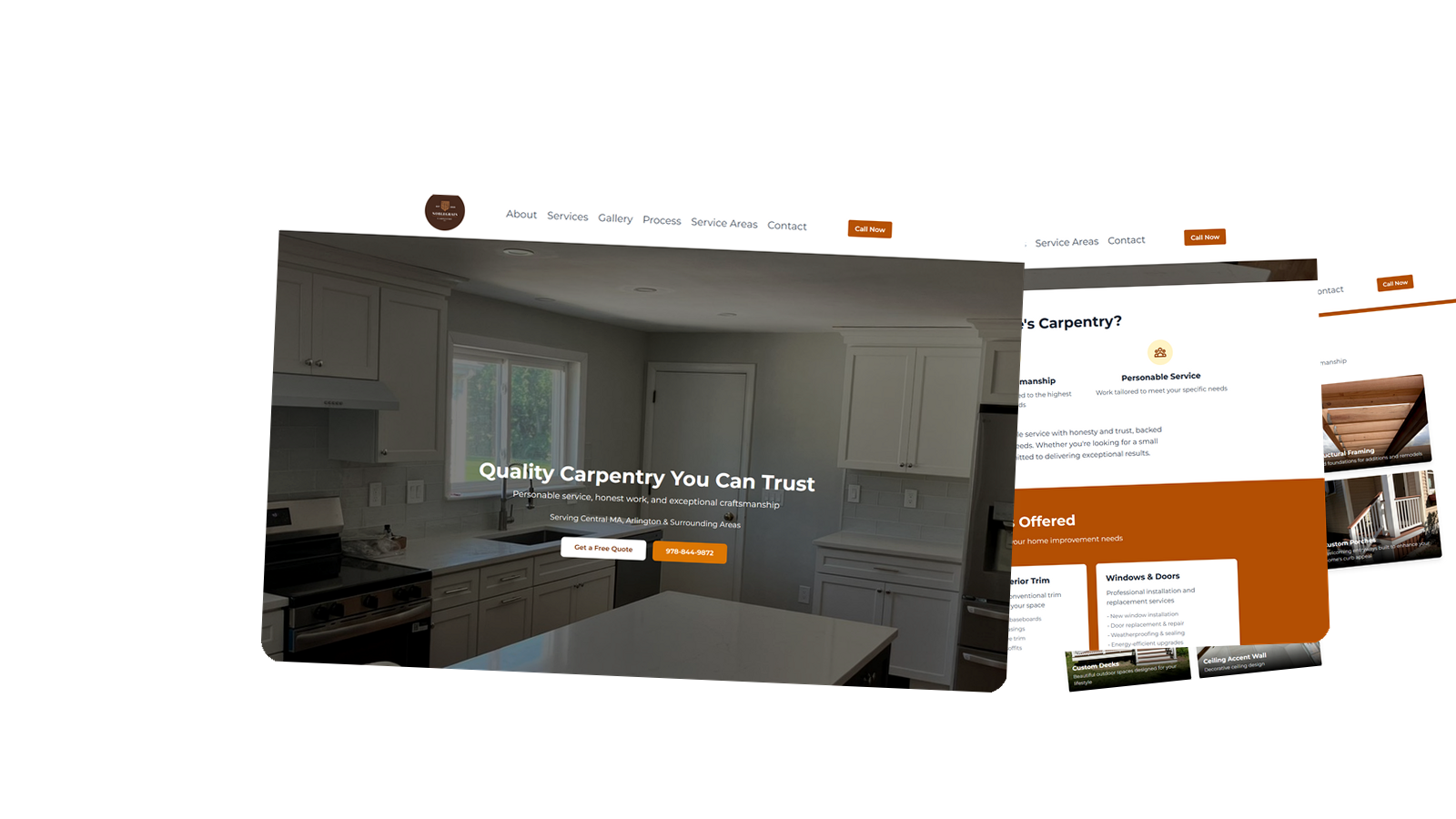 Noble Grain Carpentry — carpentry business website built by Bay State Studio